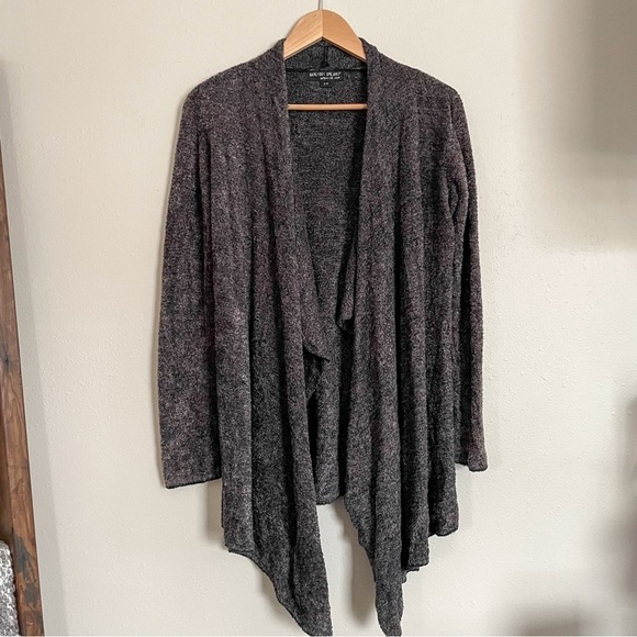Barefoot Dreams | Bamboo Chic Lite Open Front Calypso Cardigan, Black & Tan, S/M - Picture 1 of 9